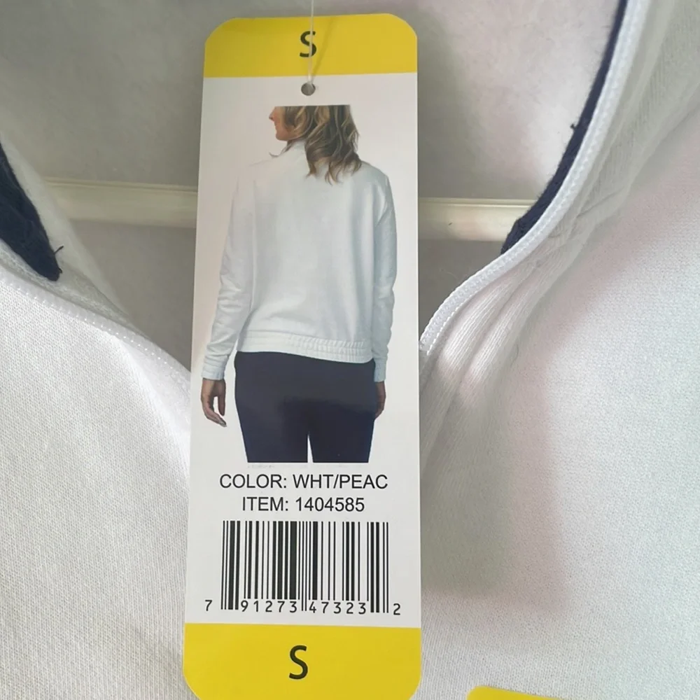 Women’s Size Small White Fila Zip Front Sweatshirt Activewear Athletic Shirt - Picture 2 of 3